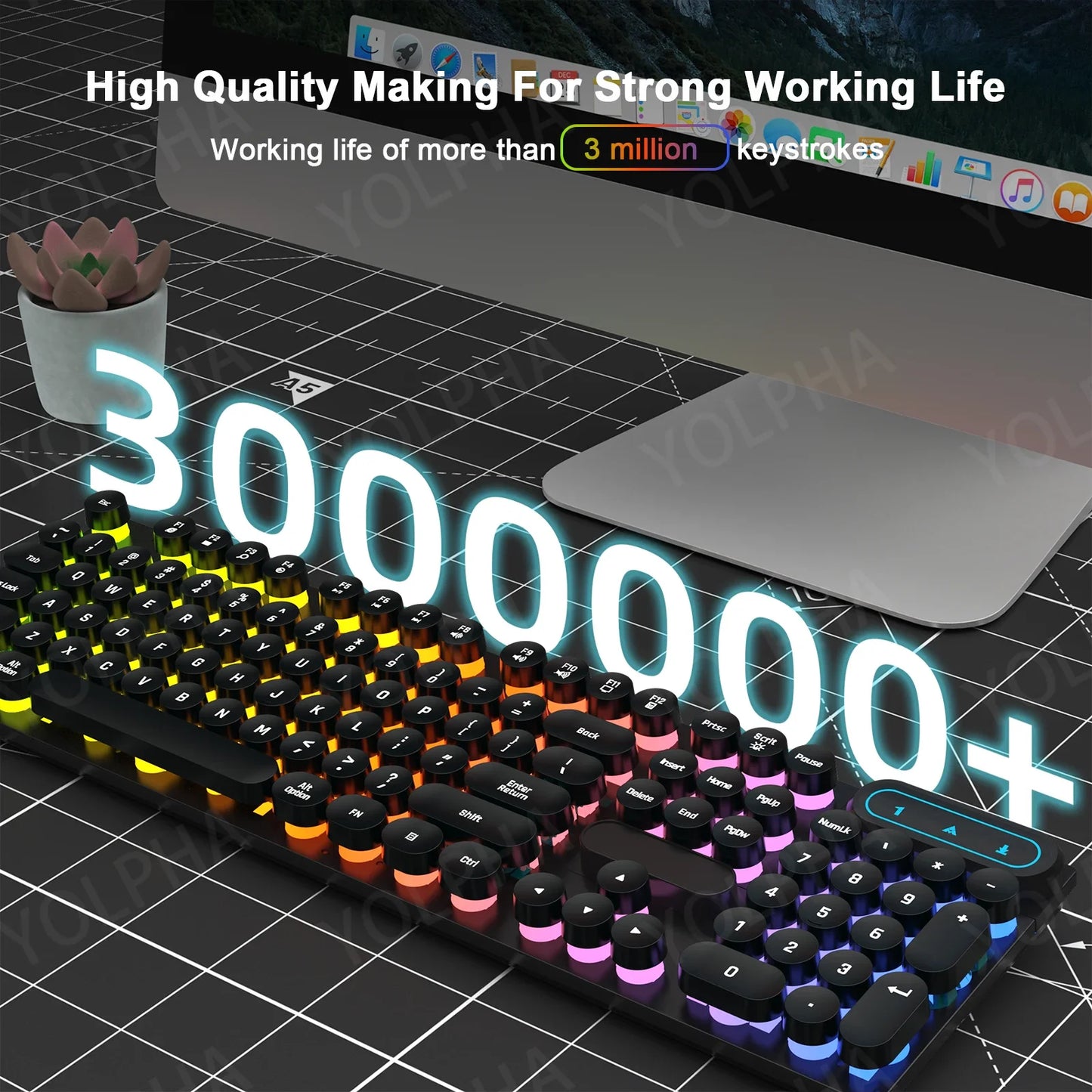 104Keys Wired Keyboard with RGB Backlit