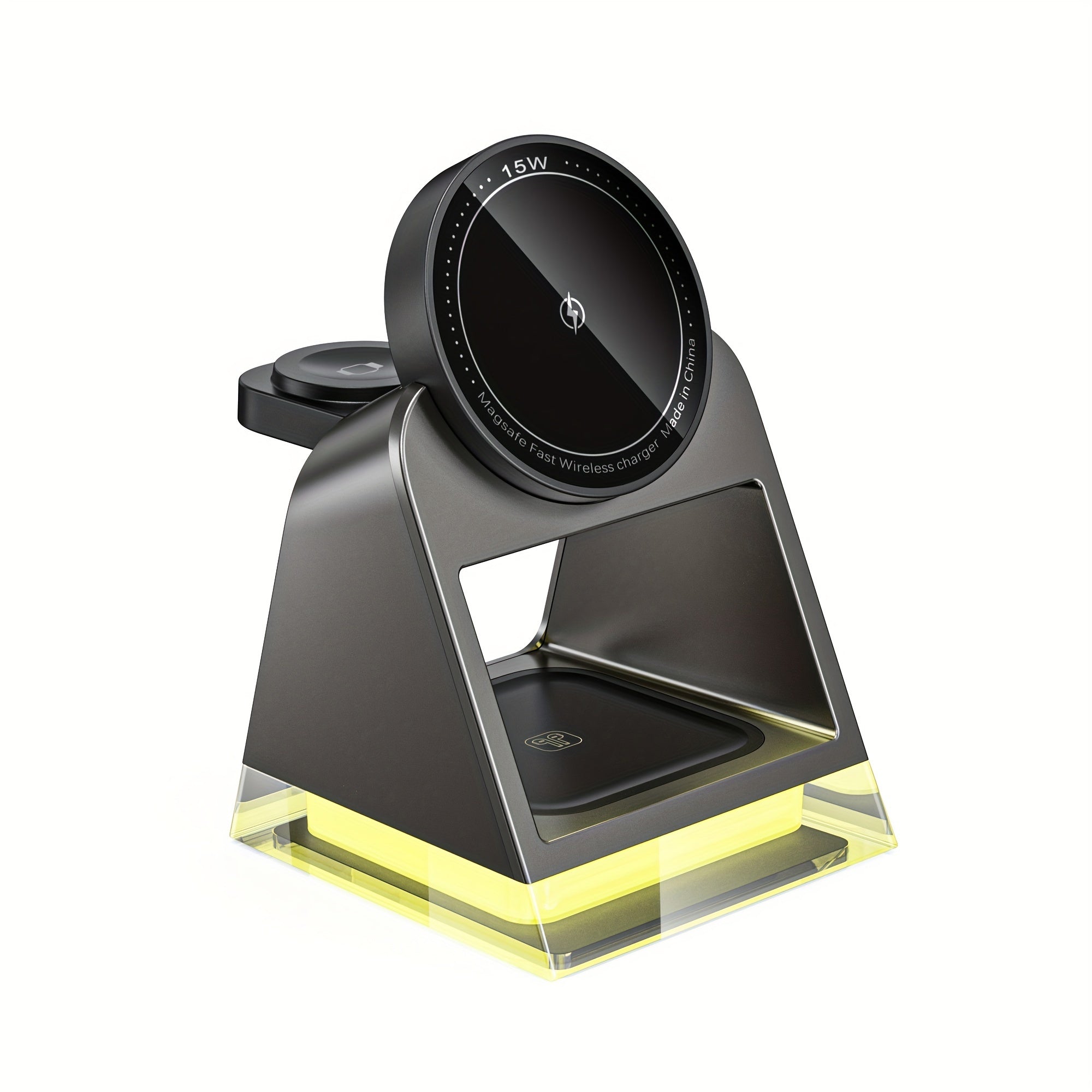 15W Fast 3-in-1 Magnetic Wireless Charger Night Light Touch Control USB Type-C 5W Watch 5W Earphones Universal Compatibility | Basketol