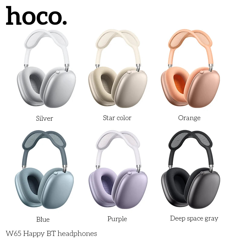 HOCO W65 Happy Bluetooth Headphones – 45H Playtime, Wireless Freedom