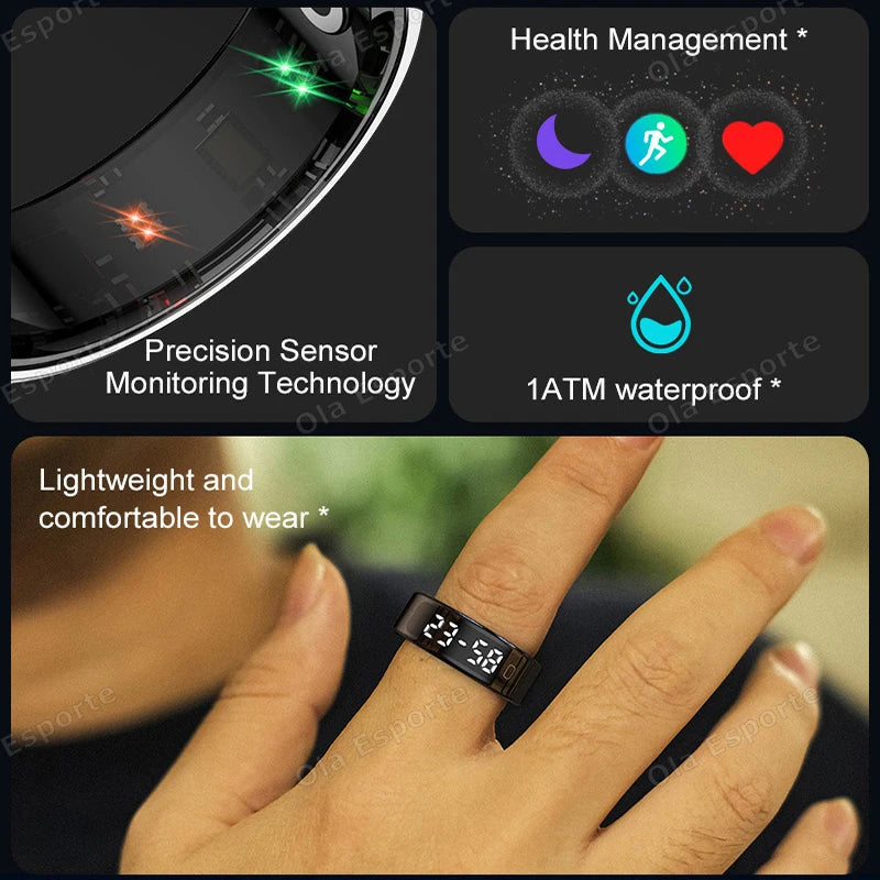 Ola Esporte Smart Fitness Ring – Activity Tracker | Heart Rate | Sleep & Stress Monitor | Gesture Control