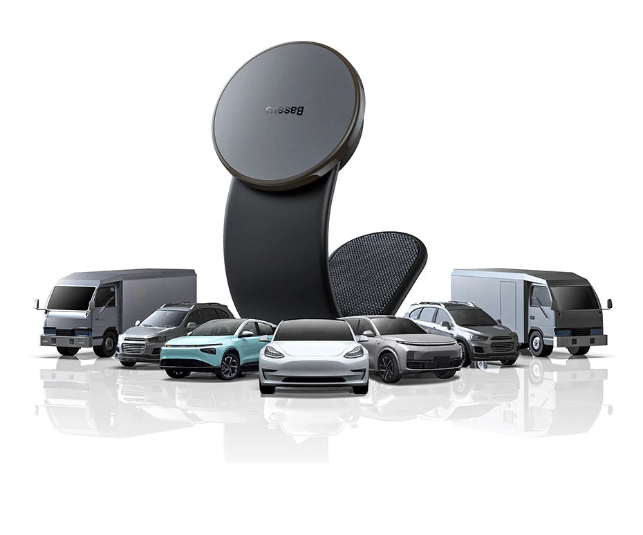 Baseus C02 Pro 15W Wireless Car Charger Mount N52 Magnets Qi Certified iPhone 12-14 Dashboard | Basketol