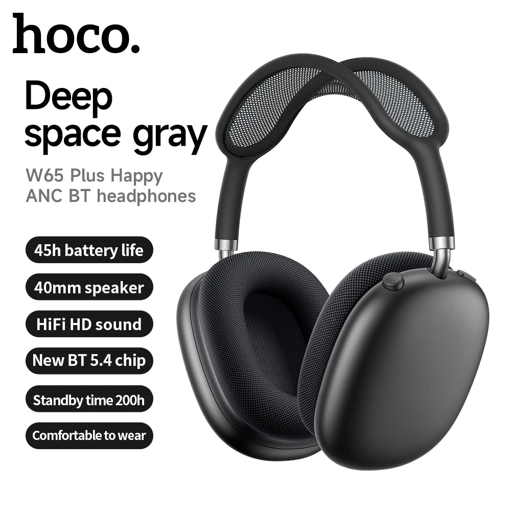 HOCO W65 Plus Happy ANC Bluetooth Headphones – 45H Playtime | Bluetooth 5.4 | Noise Cancelling