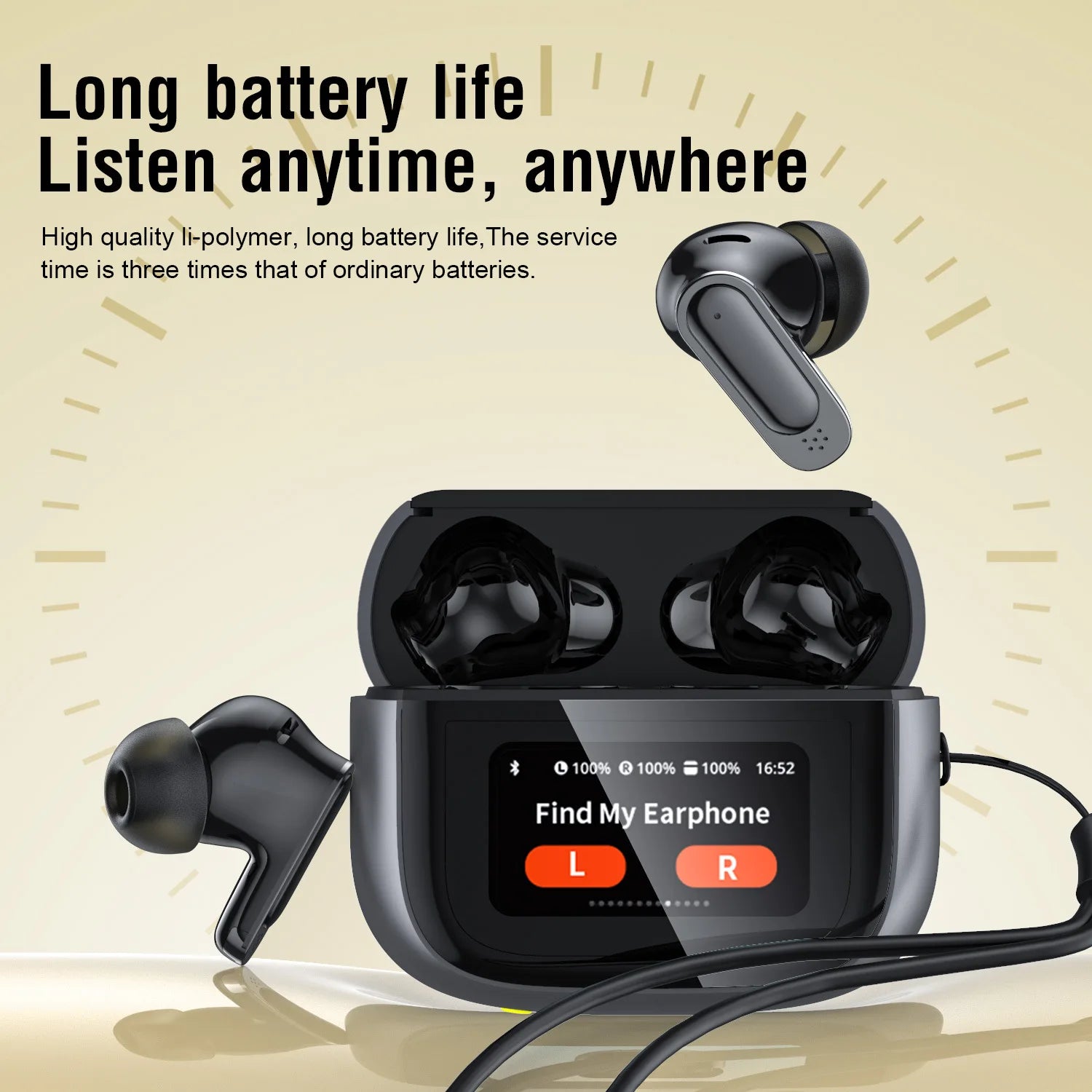 BOSE&OG V11 TWS Digital Display Bluetooth Earphones In Ear ANC Noise Reduction Long Range Wireless Earbuds With Mic Touch Screen