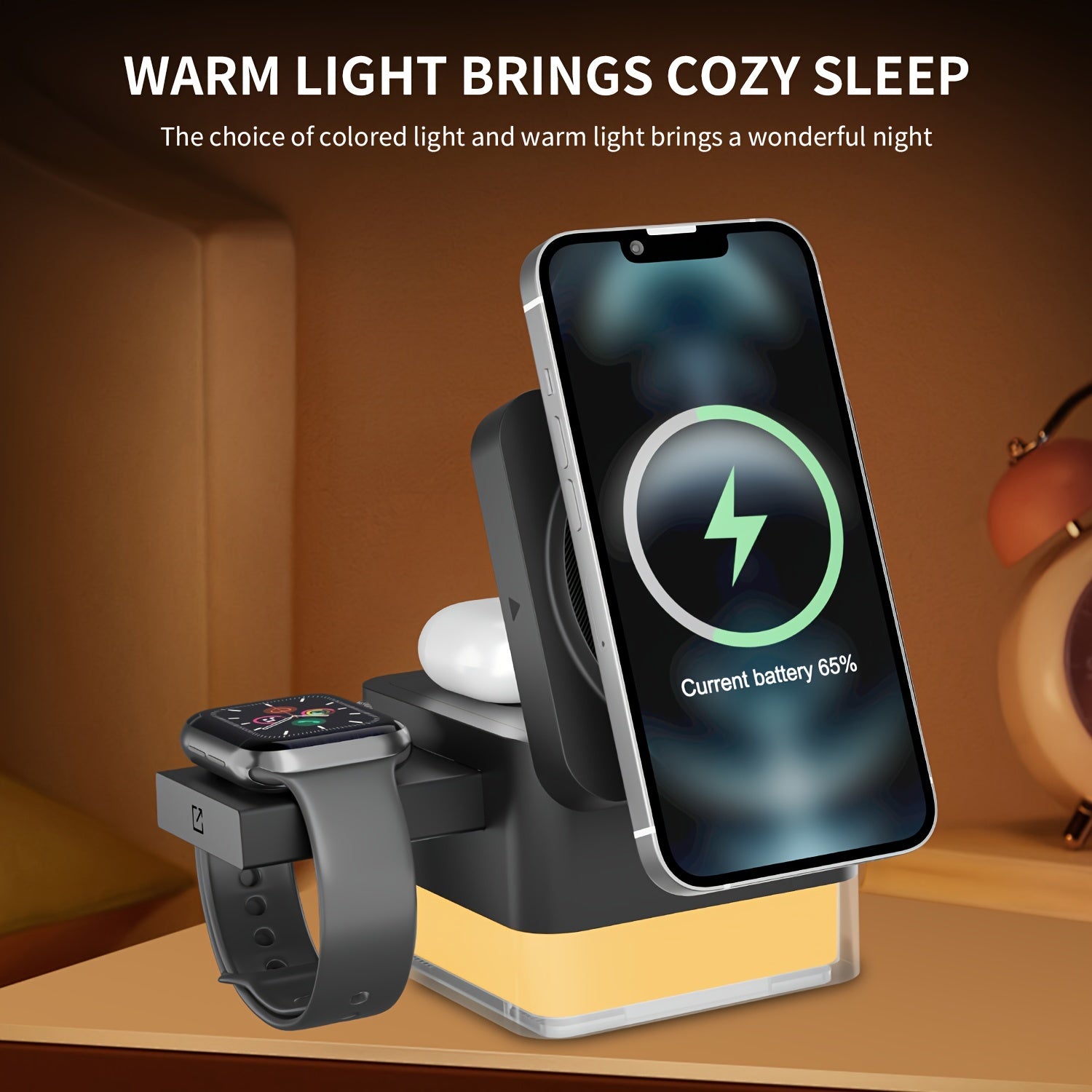 Super Fast 15W Foldable Three-in-One Wireless Charging Dock