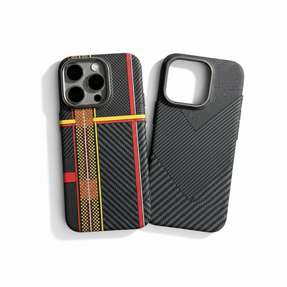 Abstract Geometric Carbon Fiber MagSafe Case