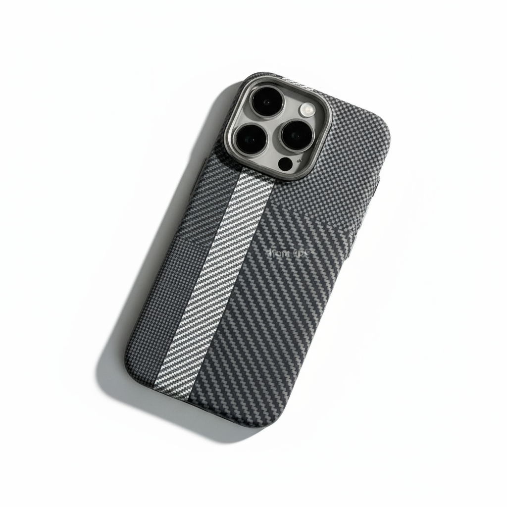 Abstract Geometric Carbon Fiber MagSafe Case