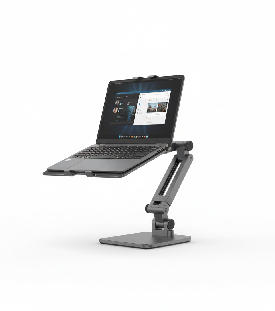 Desktop Computer Support Bracket with Device